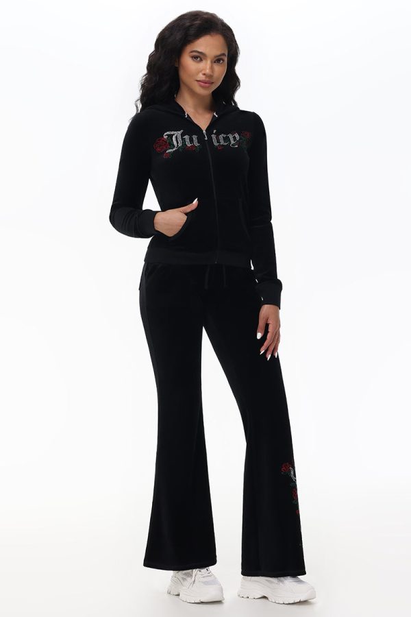 Juicy Roses Bling Cotton Velour Hoodie - Image 5
