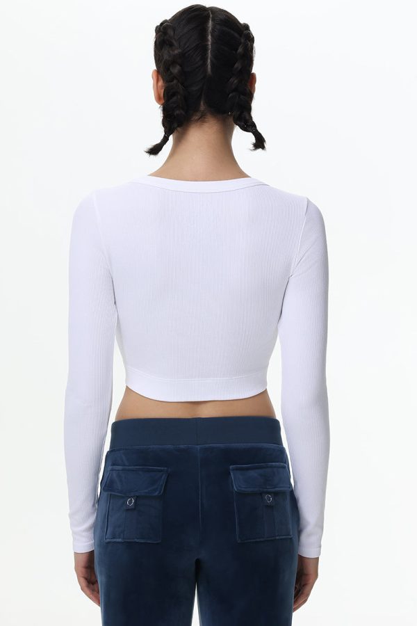 Cropped Long Sleeve Baby Tee - Image 3