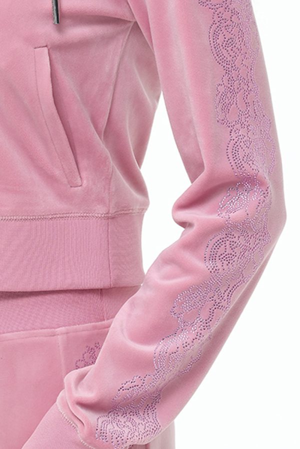 Lace Rhinestone Classic Hoodie - Image 4