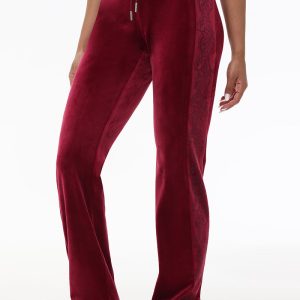 Lace Rhinestone Classic Track Pants