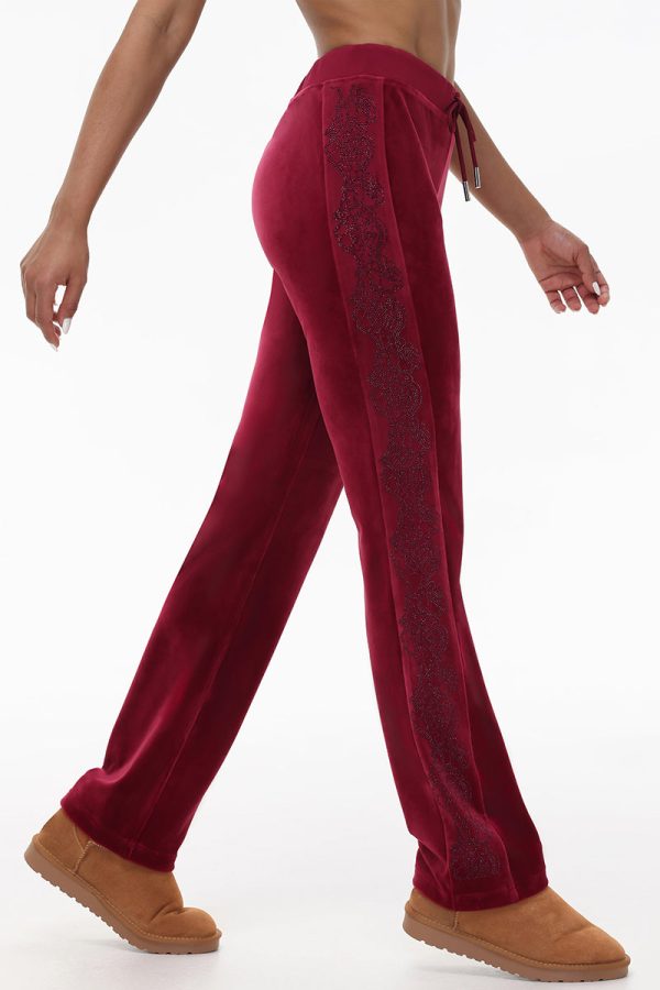 Lace Rhinestone Classic Track Pants - Image 2