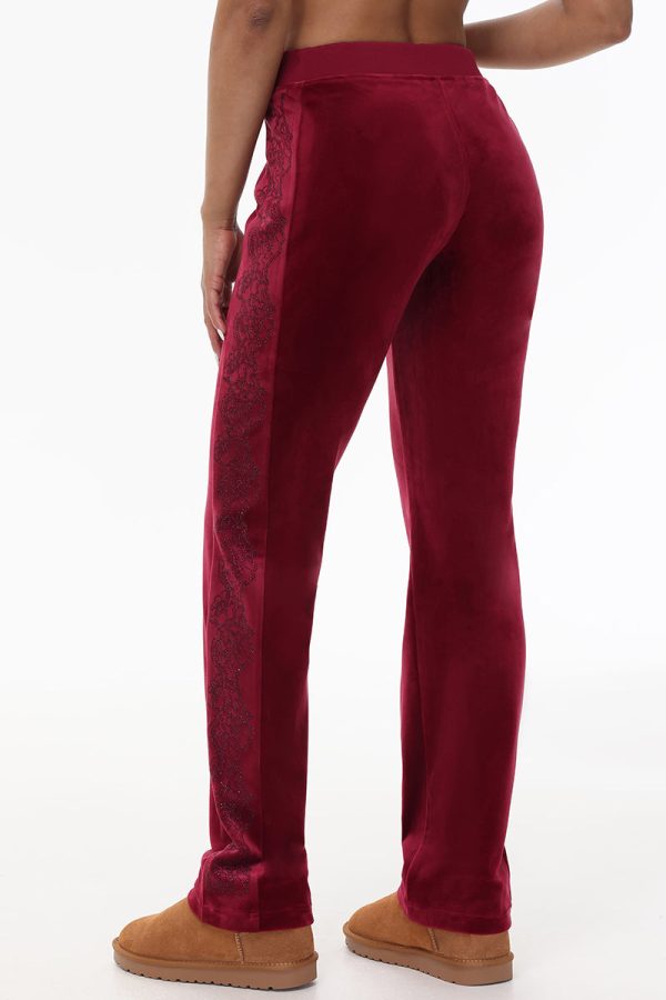 Lace Rhinestone Classic Track Pants - Image 3