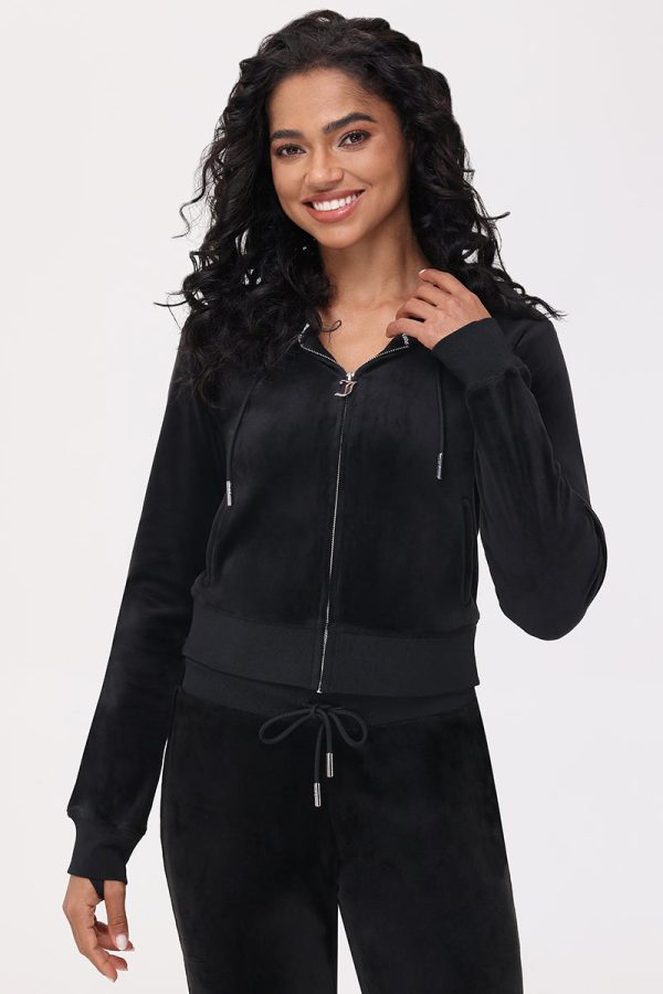 Ombre Big Bling Velour Hoodie - Image 2
