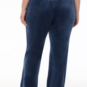 Plus-Size Ombre Big Bling Velour Track Pants