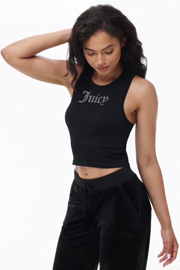 Small Bling High Neck Crop Tank - Image 2