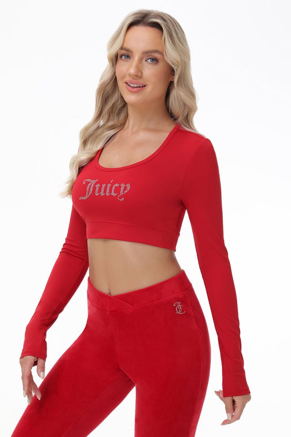 Small Bling Knit Cropped Long Sleeve Baby Tee - Image 2