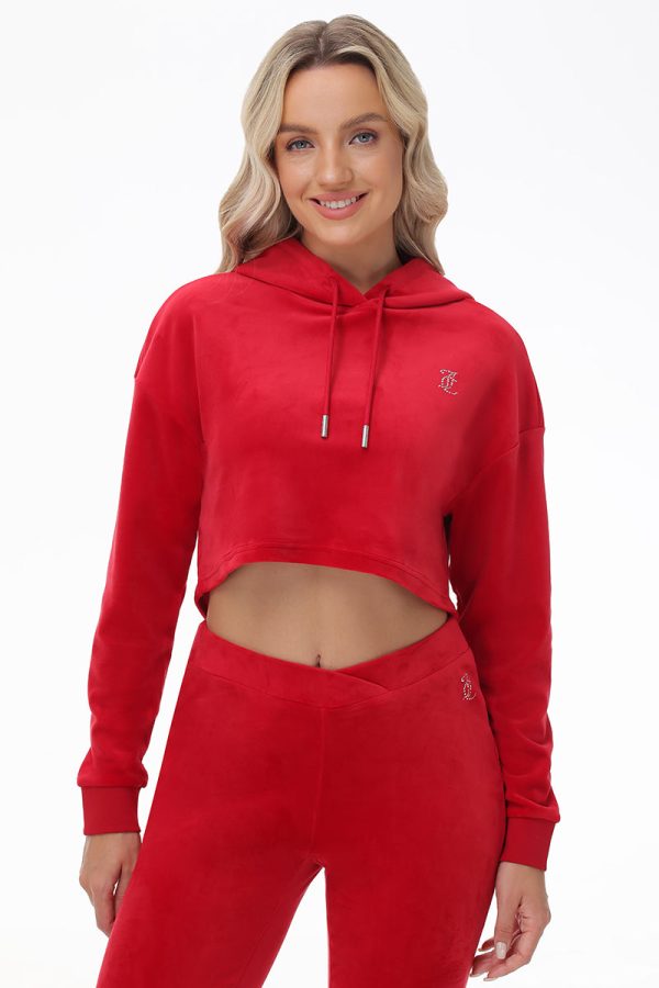 Big Bling High Low Cropped Hoodie - Image 3