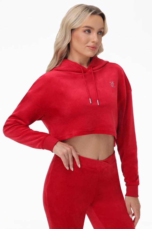 Big Bling High Low Cropped Hoodie - Image 4