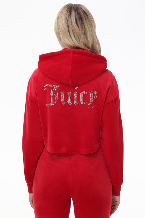 Big Bling High Low Cropped Hoodie - Image 2