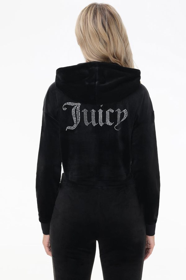 Big Bling High Low Cropped Hoodie - Image 2
