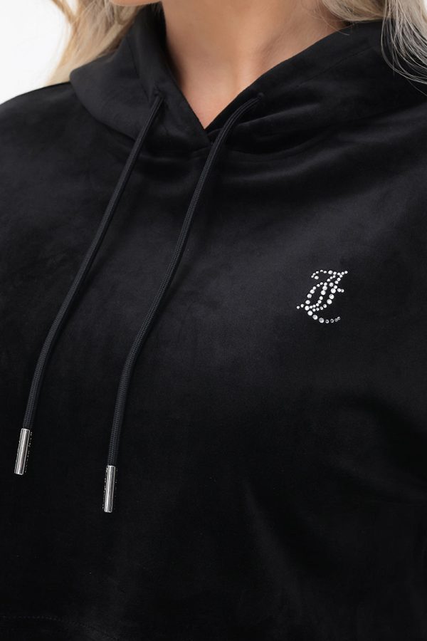 Big Bling High Low Cropped Hoodie - Image 4