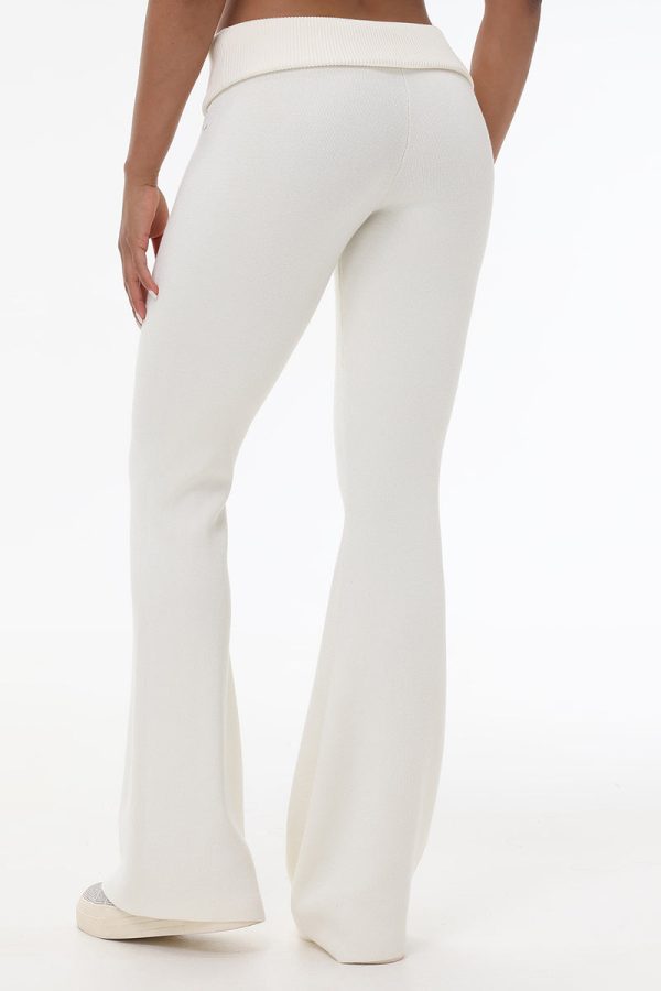 Low Rise Knit Flare Pants - Image 3