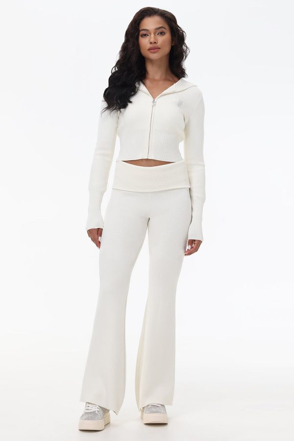 Low Rise Knit Flare Pants - Image 5