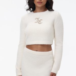 Metallic Eyelash Cropped Pullover