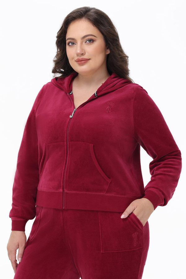 Plus-Size Heritage Cotton Velour Hoodie - Image 2