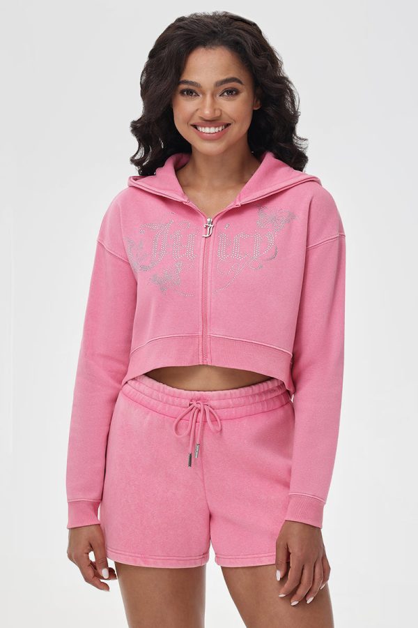 Cropped Zip Front Hoodie - Image 2