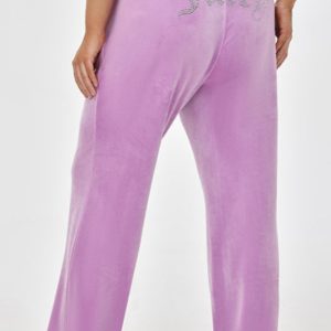 Plus-Size OG Big Bling Velour Track Pants