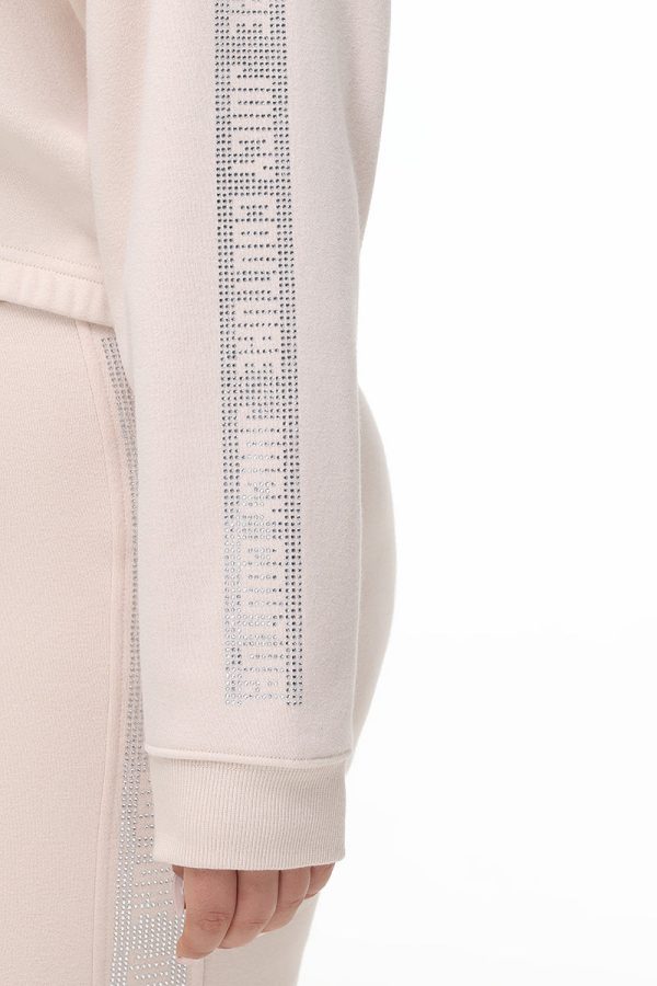 Plus-Size Cropped Fleece Hoodie With Side Bling - Image 4