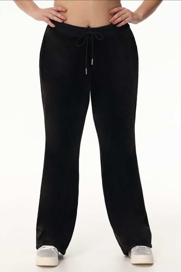 Plus-Size Mixed Crystals Velour Track Pants - Image 3