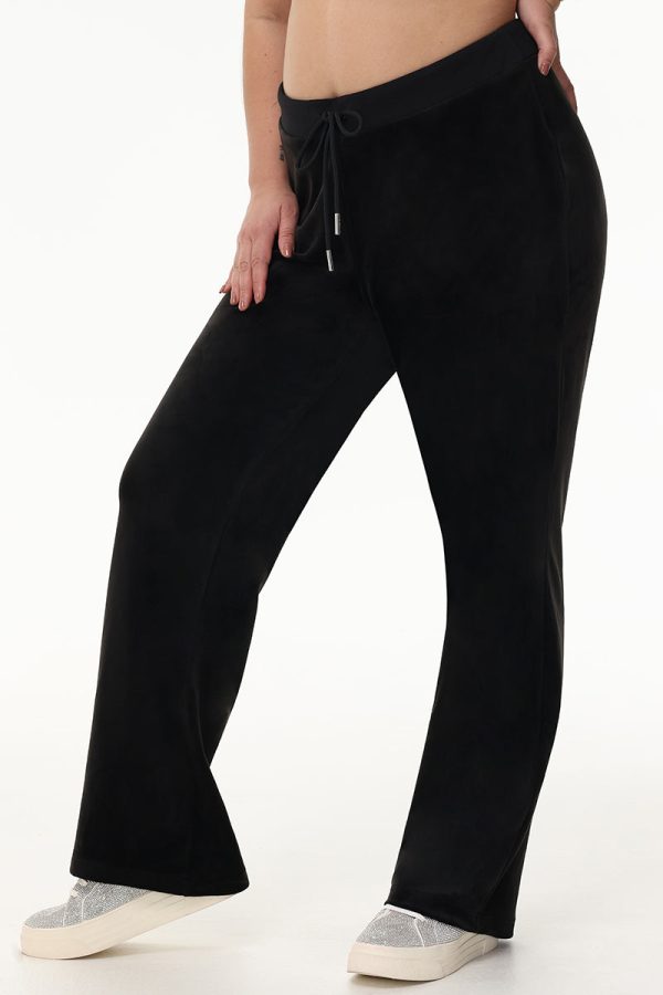 Plus-Size Mixed Crystals Velour Track Pants - Image 2