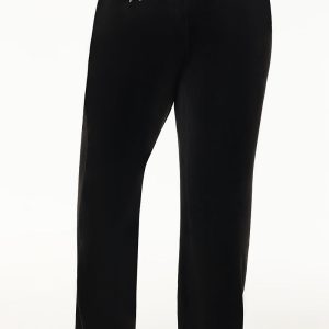 Plus-Size Mixed Crystals Velour Track Pants