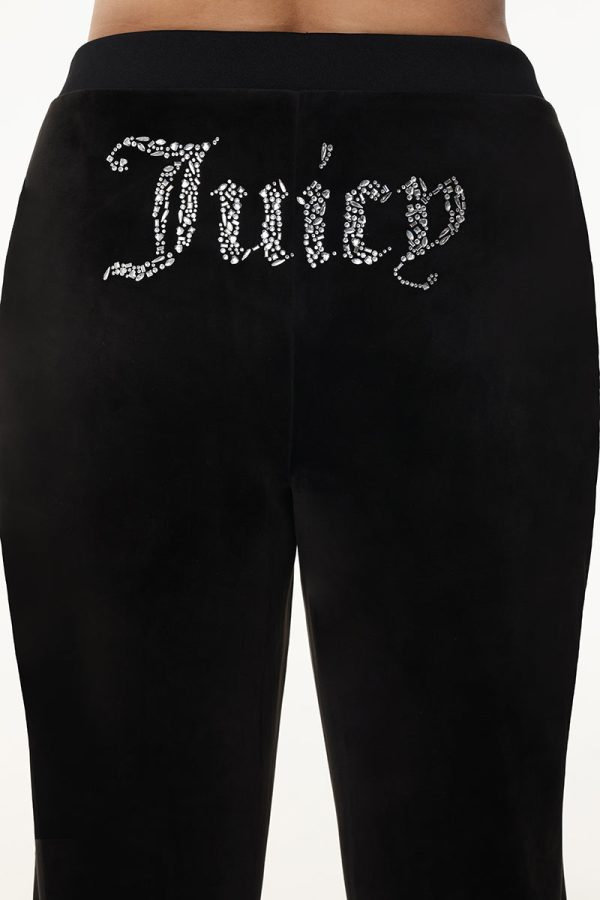 Plus-Size Mixed Crystals Velour Track Pants - Image 4