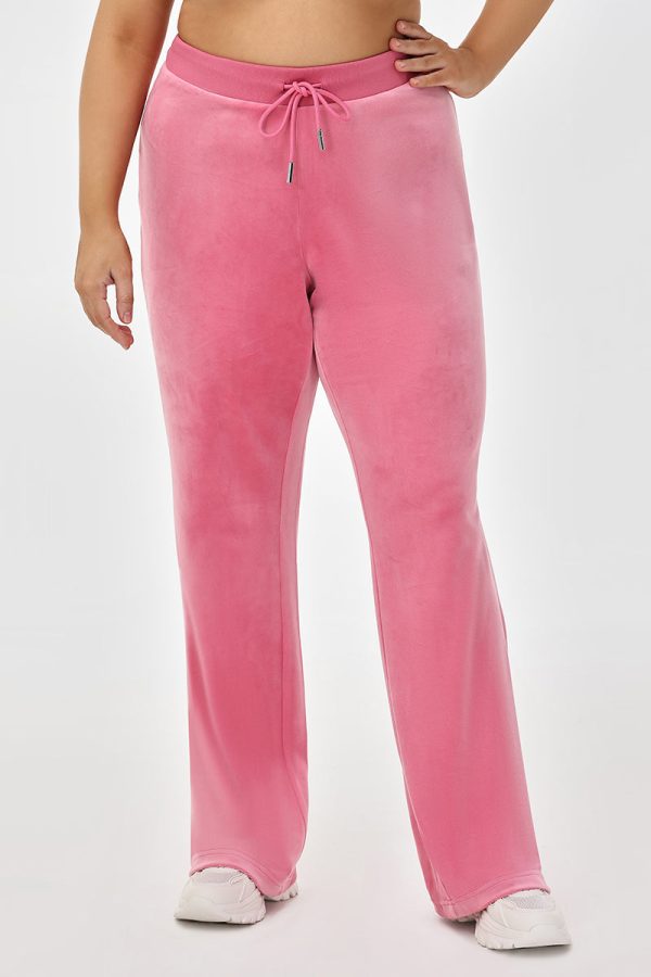 Plus-Size Mixed Crystals Velour Track Pants - Image 2