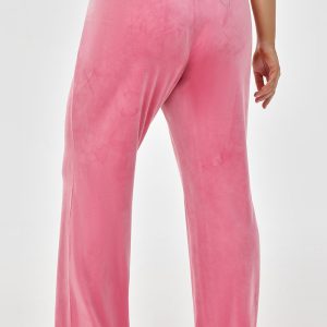 Plus-Size Mixed Crystals Velour Track Pants