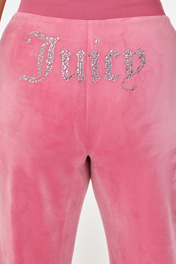 Plus-Size Mixed Crystals Velour Track Pants - Image 4