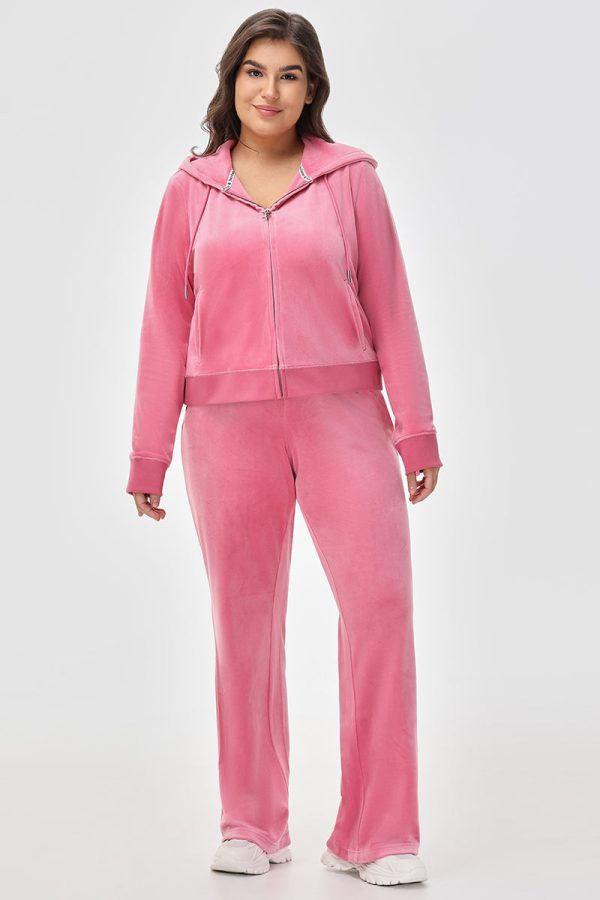 Plus-Size Mixed Crystals Velour Track Pants - Image 5
