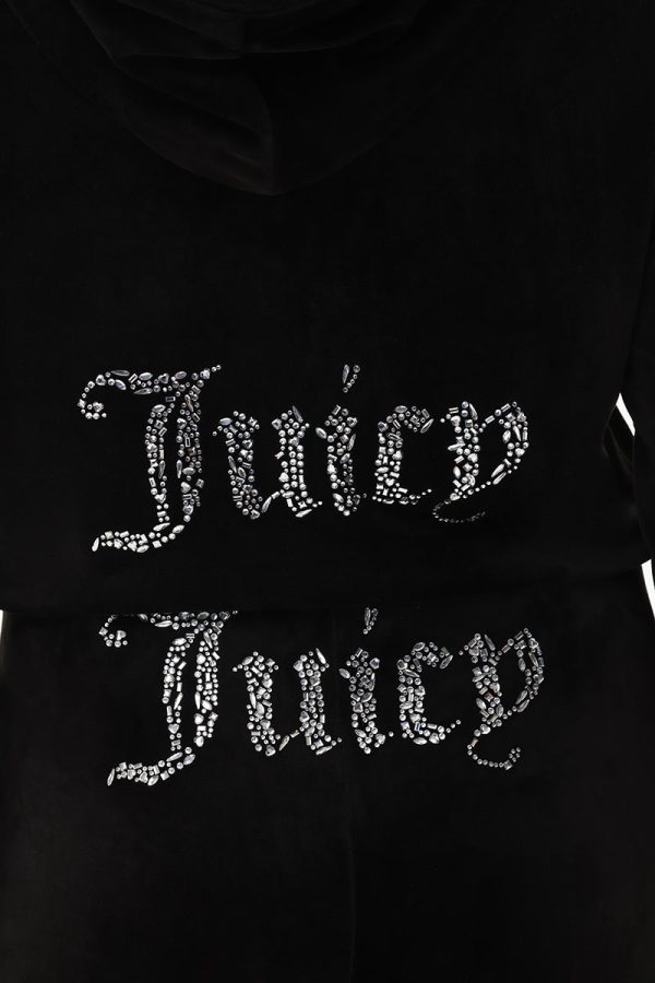 Plus-Size Mixed Crystals Velour Hoodie - Image 4