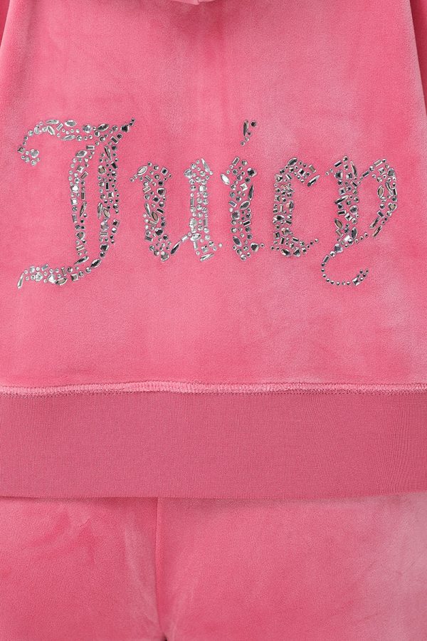 Plus-Size Mixed Crystals Velour Hoodie - Image 4