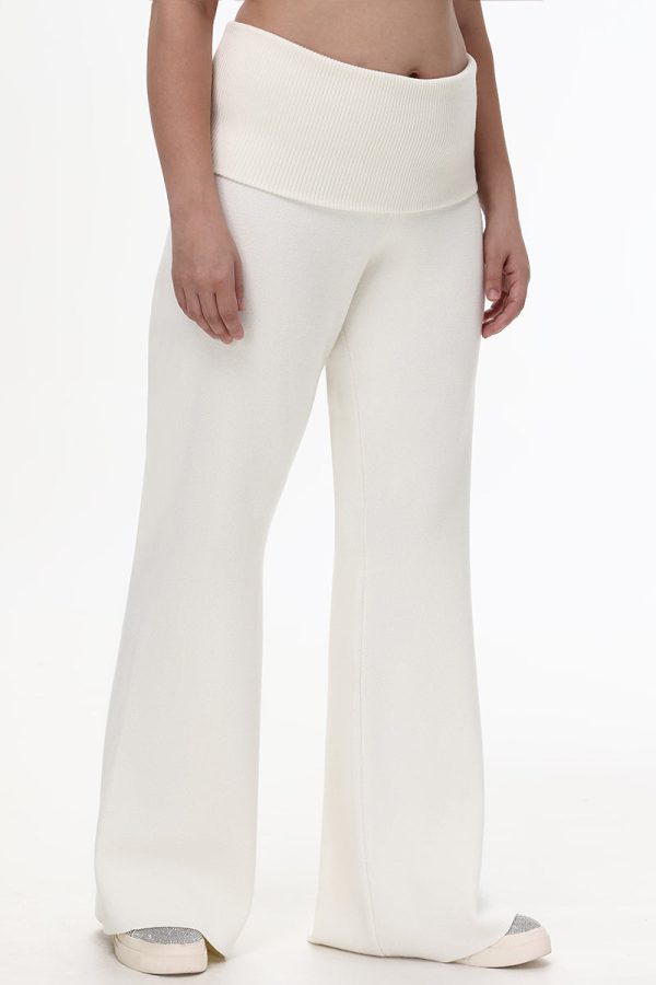 Plus-Size Low Rise Knit Flare Pants - Image 2