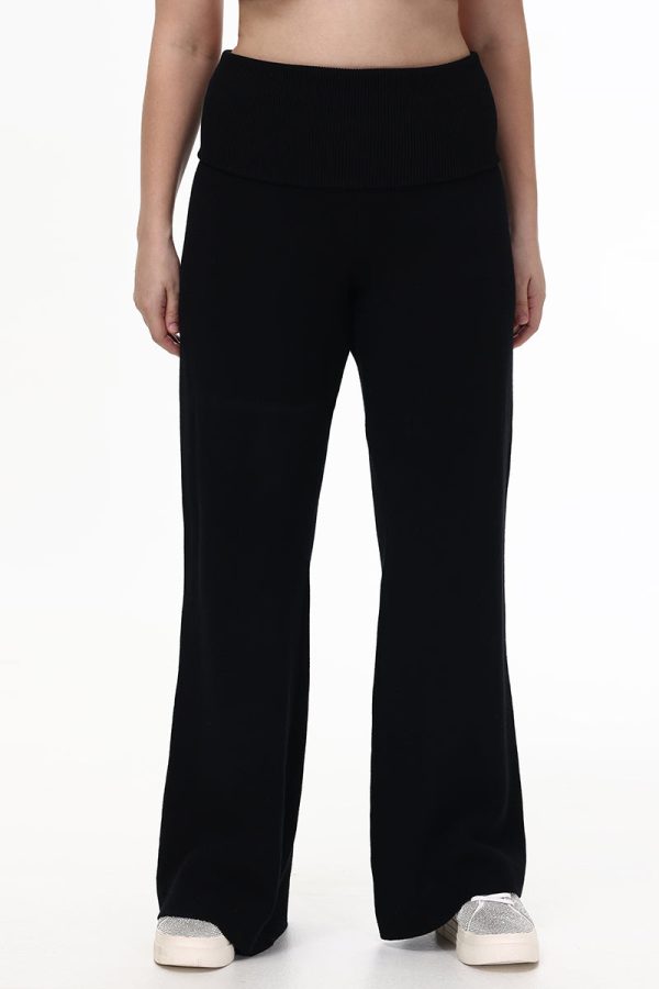 Plus-Size Low Rise Knit Flare Pants - Image 2