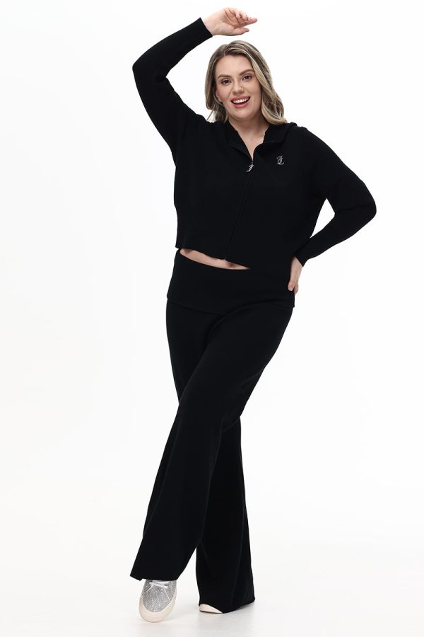 Plus-Size Low Rise Knit Flare Pants - Image 5