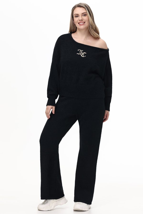 Plus-Size Metallic Eyelash Flared Pant - Image 5