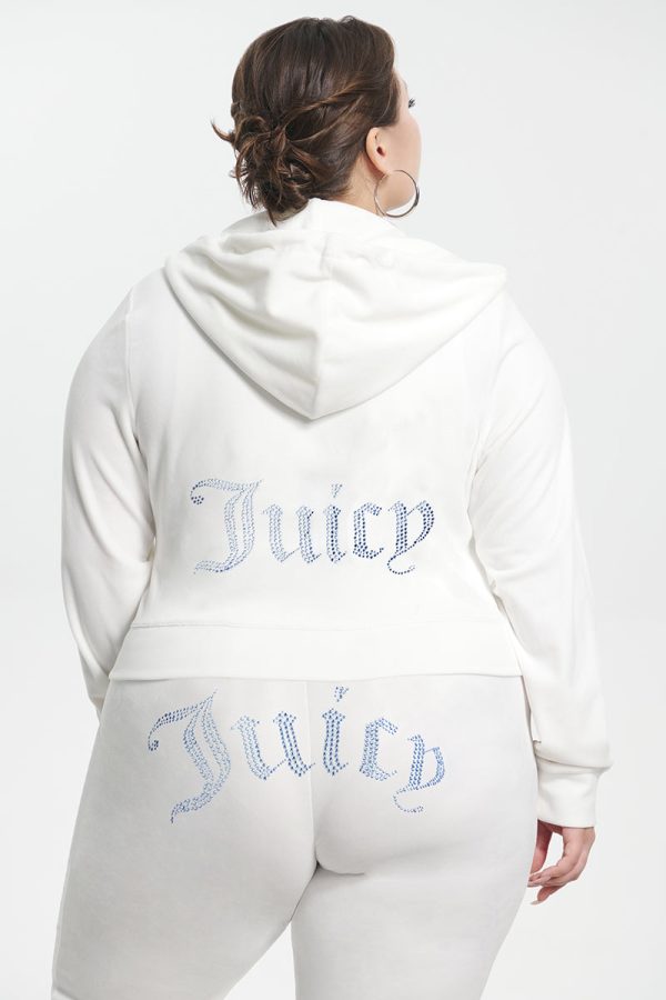 Plus-Size Technicolor Customizable Big Bling Velour Hoodie - Image 2