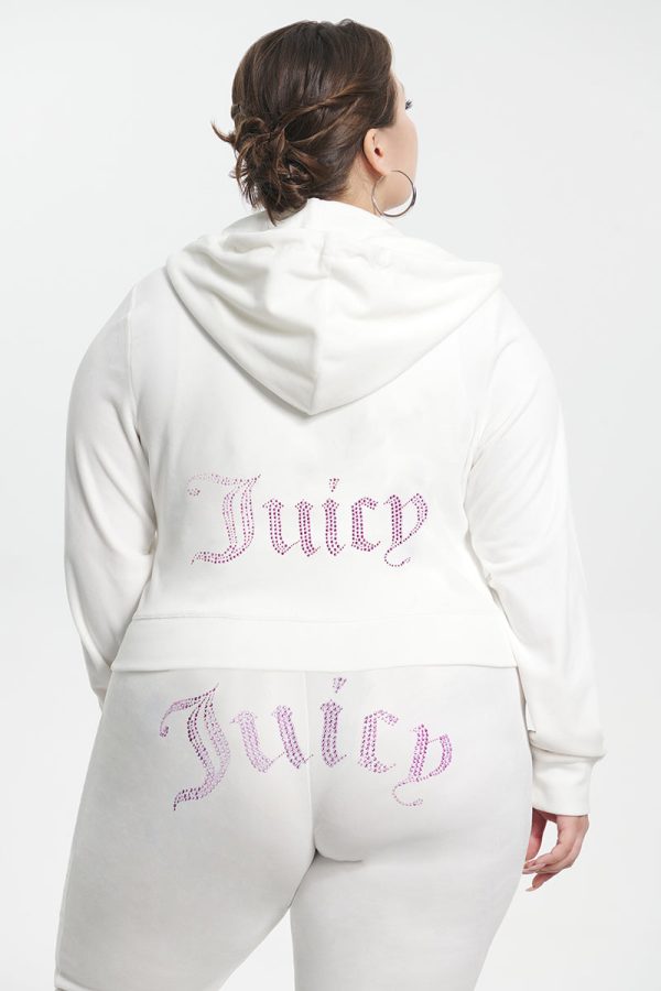 Plus-Size Technicolor Customizable Big Bling Velour Hoodie - Image 6