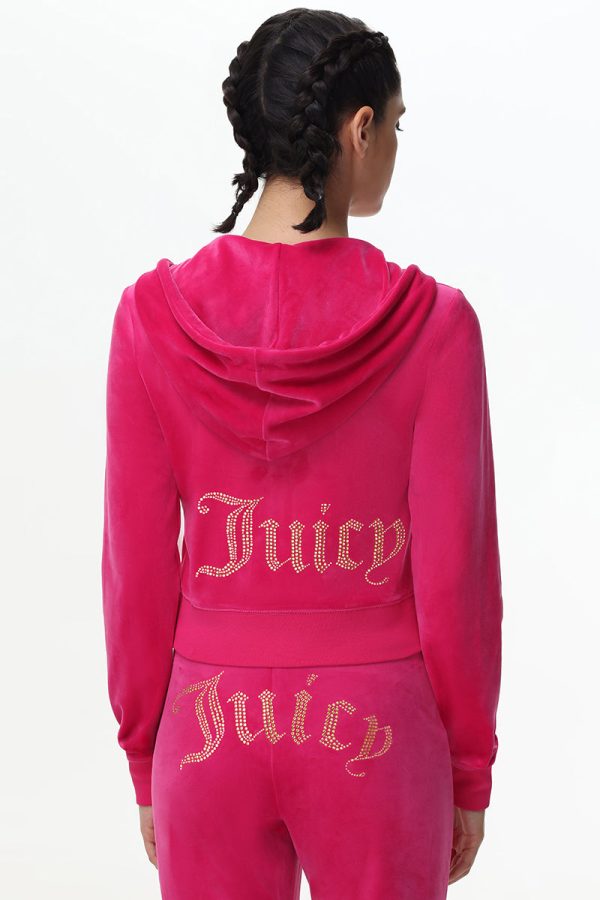 Technicolor Customizable Big Bling Velour Hoodie - Image 2