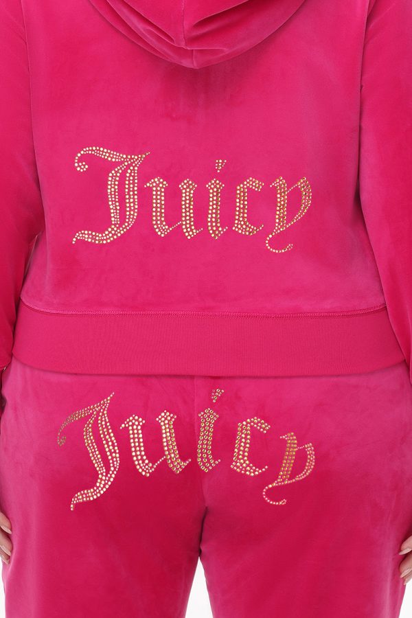 Plus-Size Technicolor Customizable Big Bling Velour Hoodie - Image 2