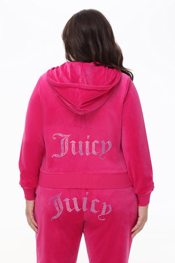 Plus-Size Technicolor Customizable Big Bling Velour Hoodie - Image 7