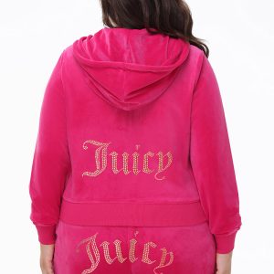 Plus-Size Technicolor Customizable Big Bling Velour Hoodie