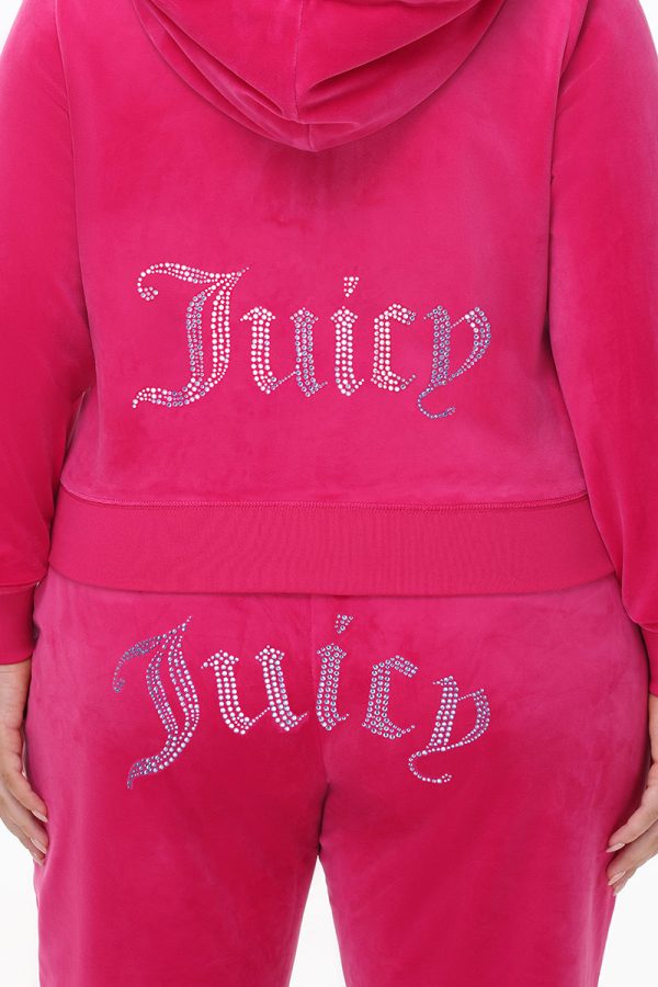 Plus-Size Technicolor Customizable Big Bling Velour Hoodie - Image 8