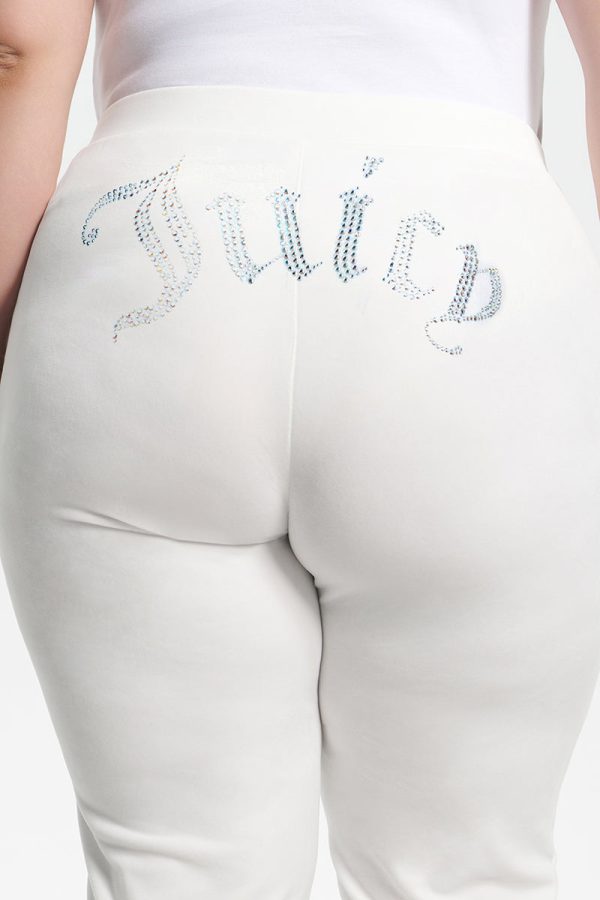 Plus-Size Technicolor Customizable Big Bling Velour Track Pants - Image 9