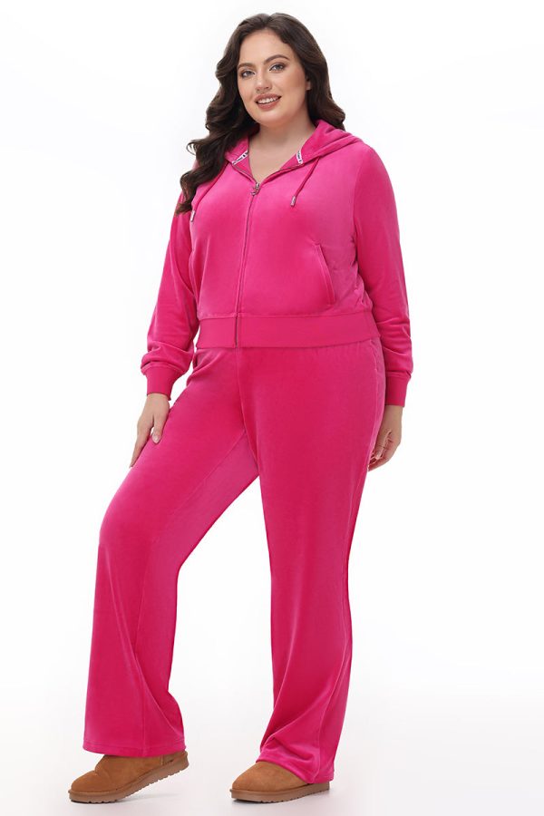 Plus-Size Technicolor Customizable Big Bling Velour Track Pants - Image 11