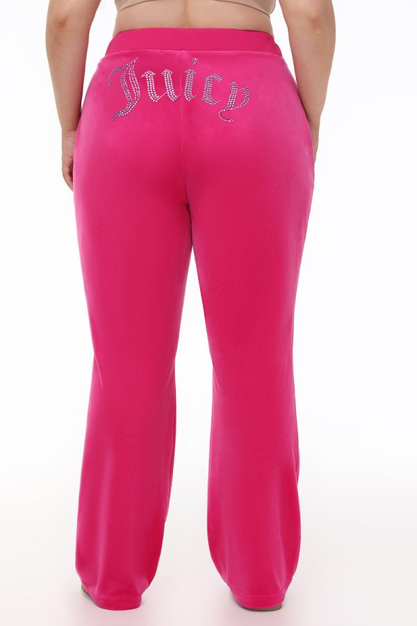 Plus-Size Technicolor Customizable Big Bling Velour Track Pants - Image 7