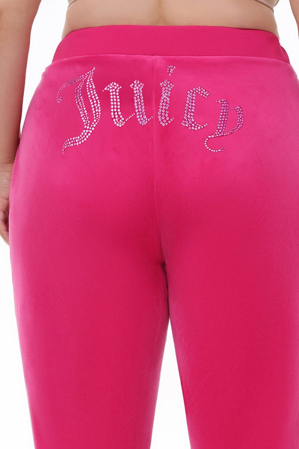 Plus-Size Technicolor Customizable Big Bling Velour Track Pants - Image 6