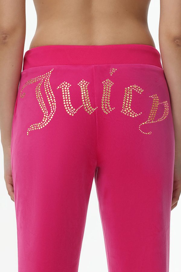 Technicolor Customizable Big Bling Velour Track Pants - Image 2