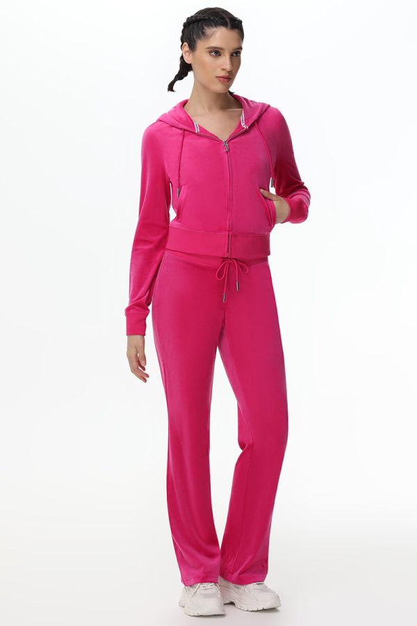 Technicolor Customizable Big Bling Velour Track Pants - Image 11