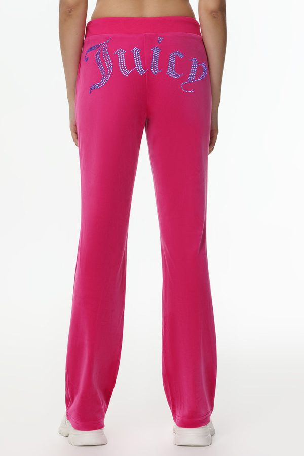 Technicolor Customizable Big Bling Velour Track Pants - Image 3